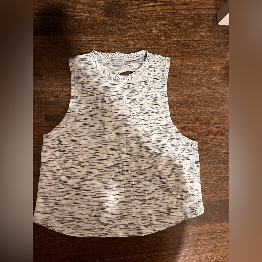 lululemon athletica Black, Gray, and White Marl Tank